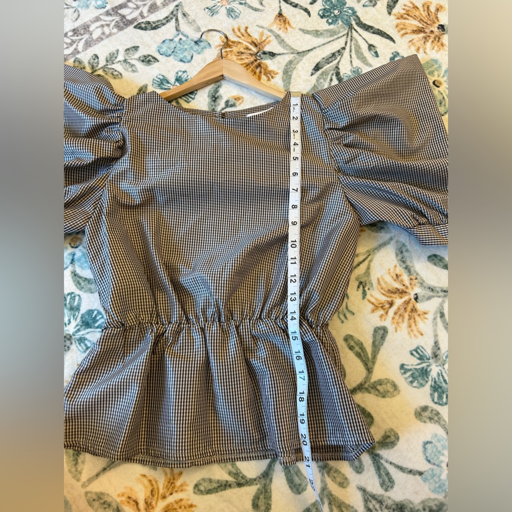 Topshop Black and Tan Checkered Plaid Blouse - Picture 12 of 13